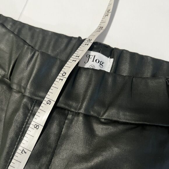 Bevy Flog Sz 29 Dafna Pants Faux Leather Coated Green - Picture 6 of 11